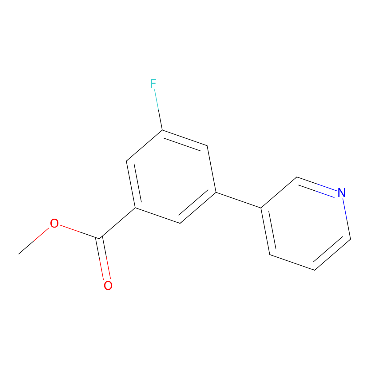 Methyl-3-fluoro-5-(3-pyridyl)benzoate molecular structure, CAS 453565-94-1