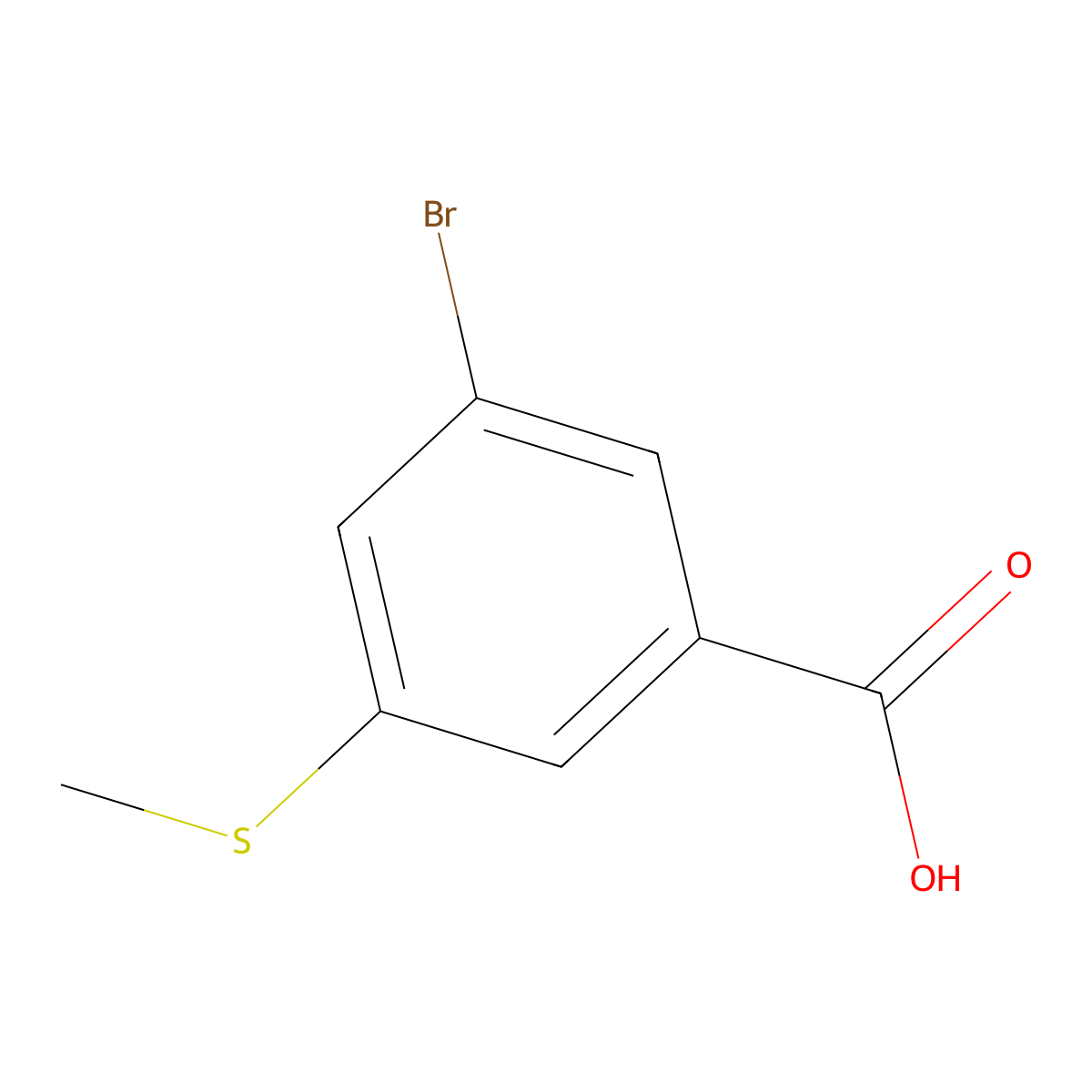 3-Bromo-5-(methylthio)benzoic acid molecular structure, CAS 453566-00-2