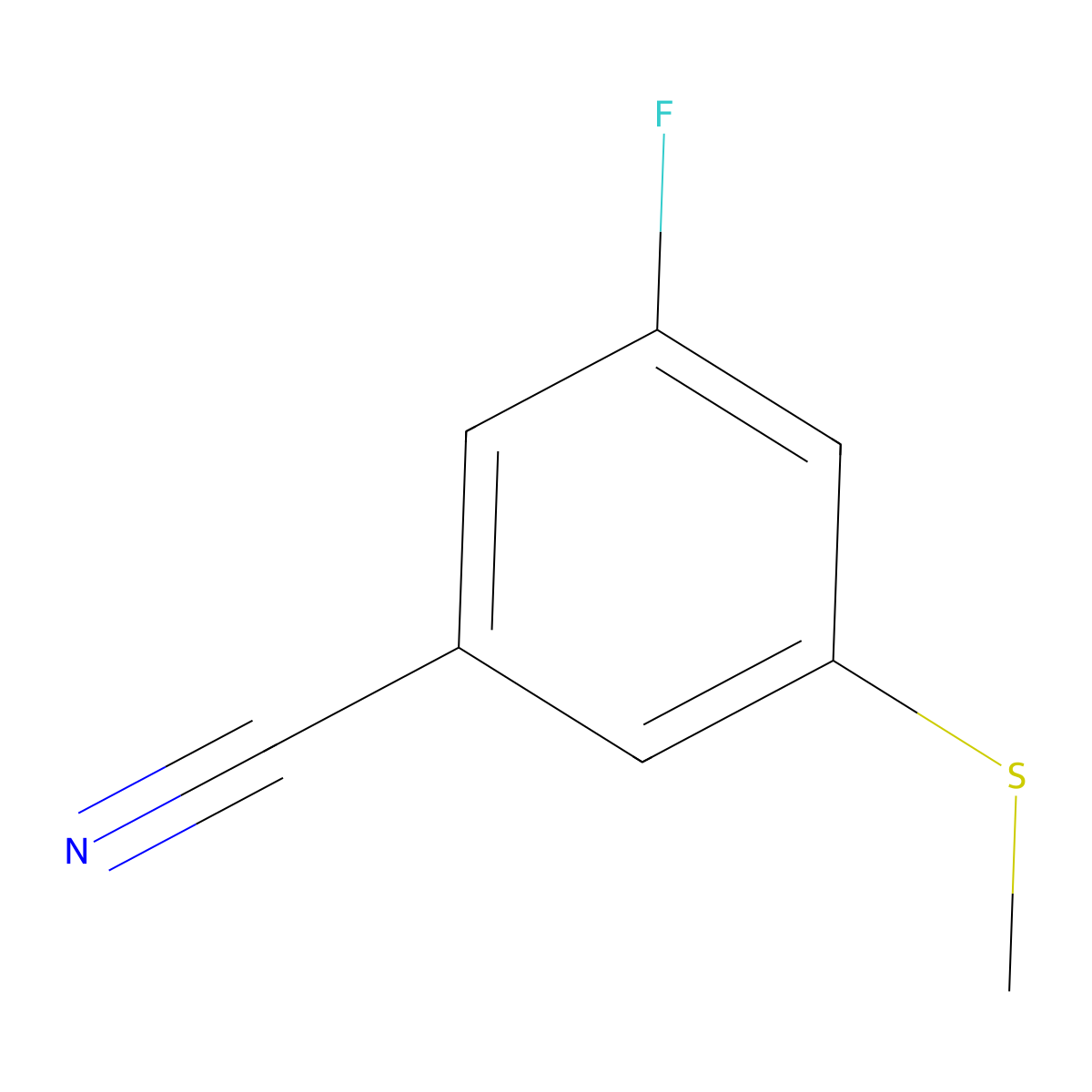 3-Fluoro-5-(methylsulfanyl)benzonitrile molecular structure, CAS 453566-04-6