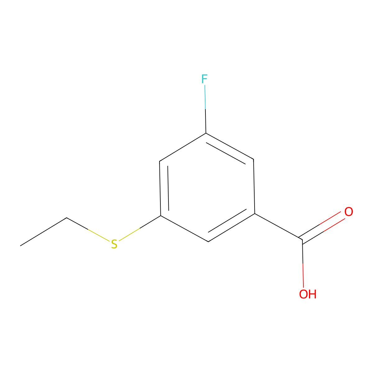 3-(Ethylthio)-5-fluorobenzoic acid molecular structure, CAS 453566-05-7