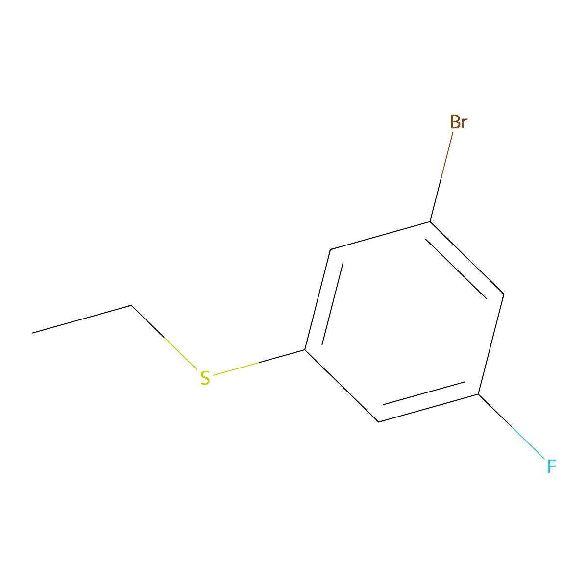 (3-Bromo-5-fluorophenyl)(ethyl)sulfane molecular structure, CAS 453566-06-8