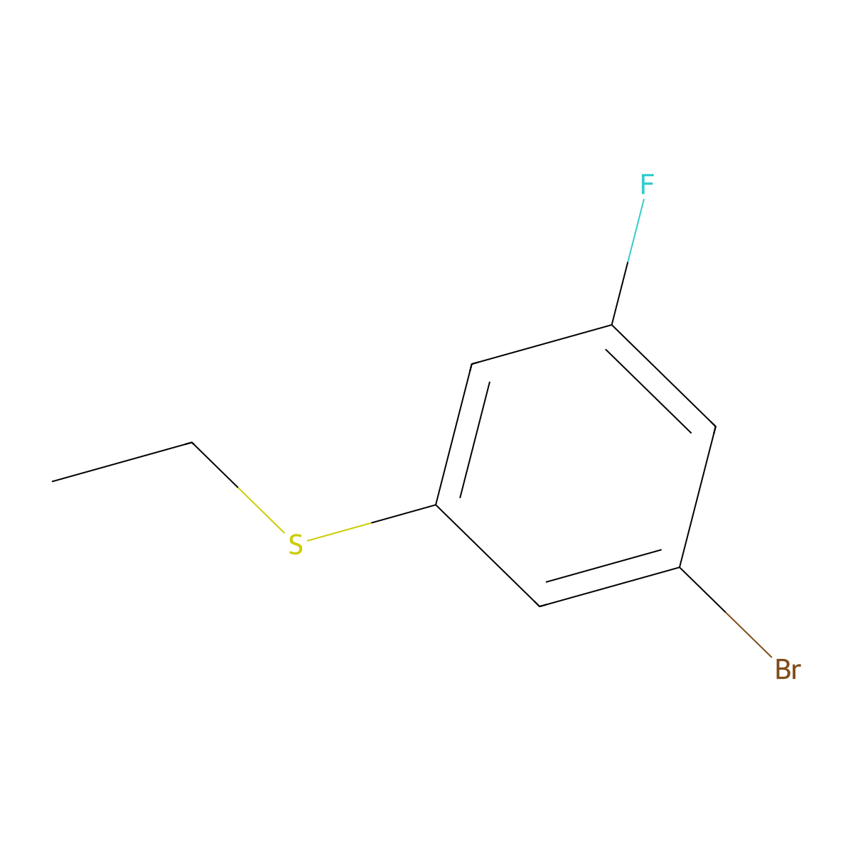 (3-Bromo-5-fluorophenyl)(ethyl)sulfane molecular structure, CAS 453566-06-8