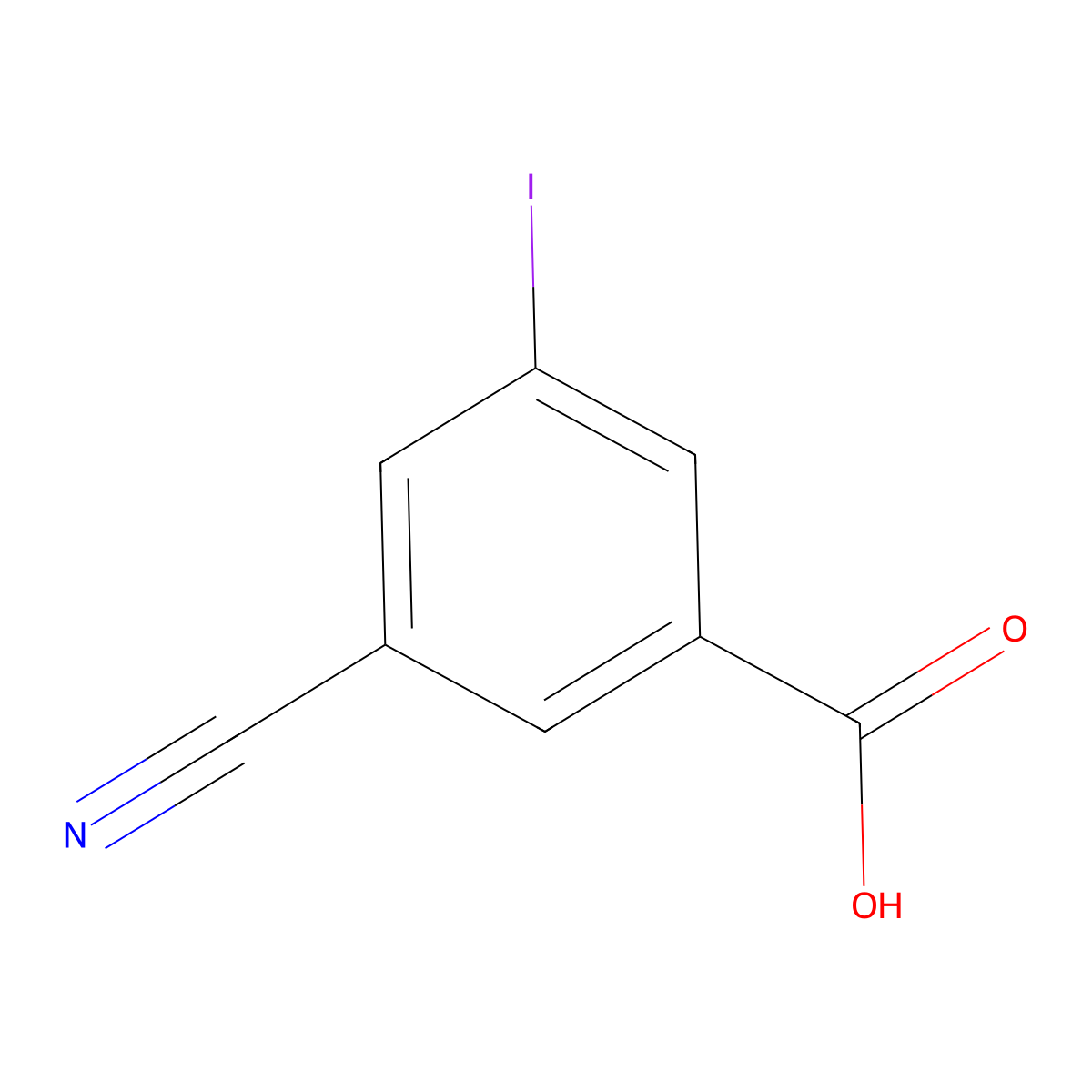 3-Cyano-5-iodobenzoic acid molecular structure, CAS 453566-16-0