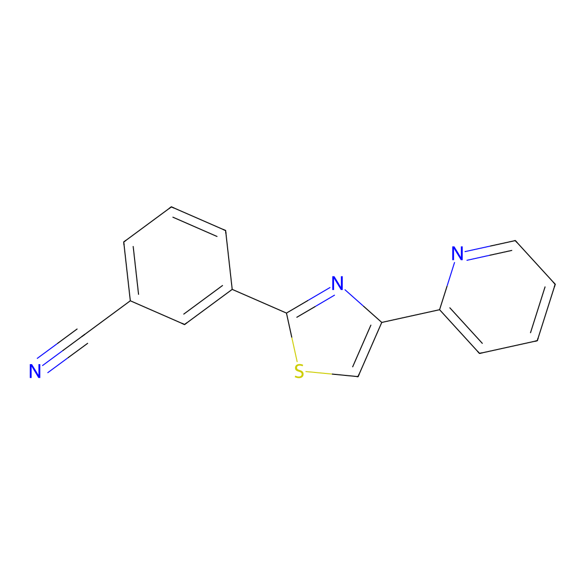 2-(3-Cyanophenyl)-4-(pyridin-2-yl)-1,3-thiazole molecular structure, CAS 453568-46-2