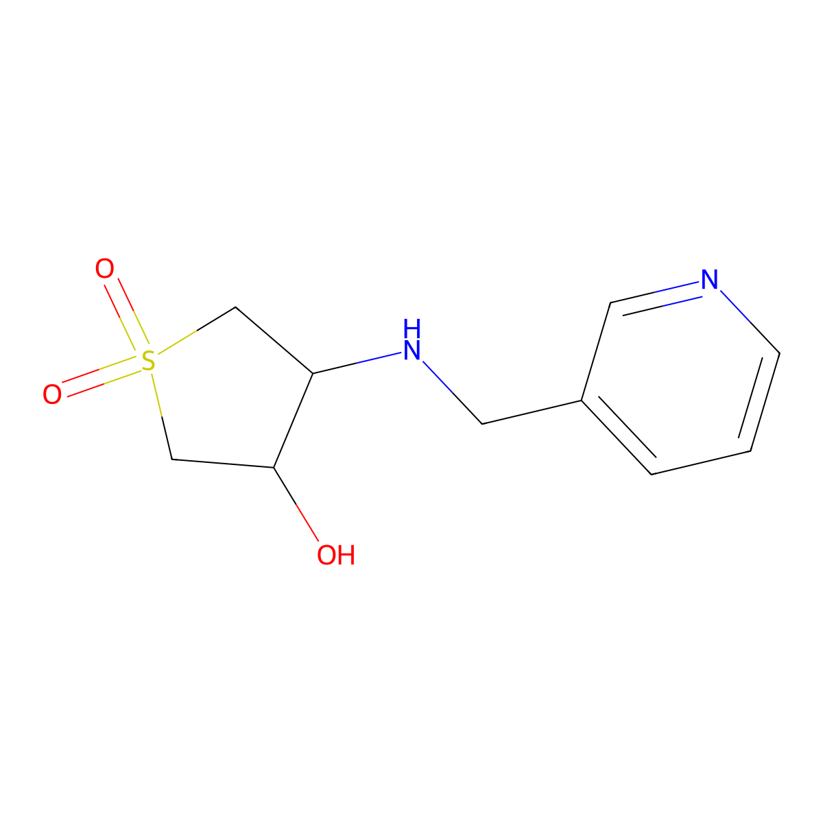 1,1-Dioxo-4-(pyridin-3-ylmethylamino)thiolan-3-ol molecular structure, CAS 453577-52-1