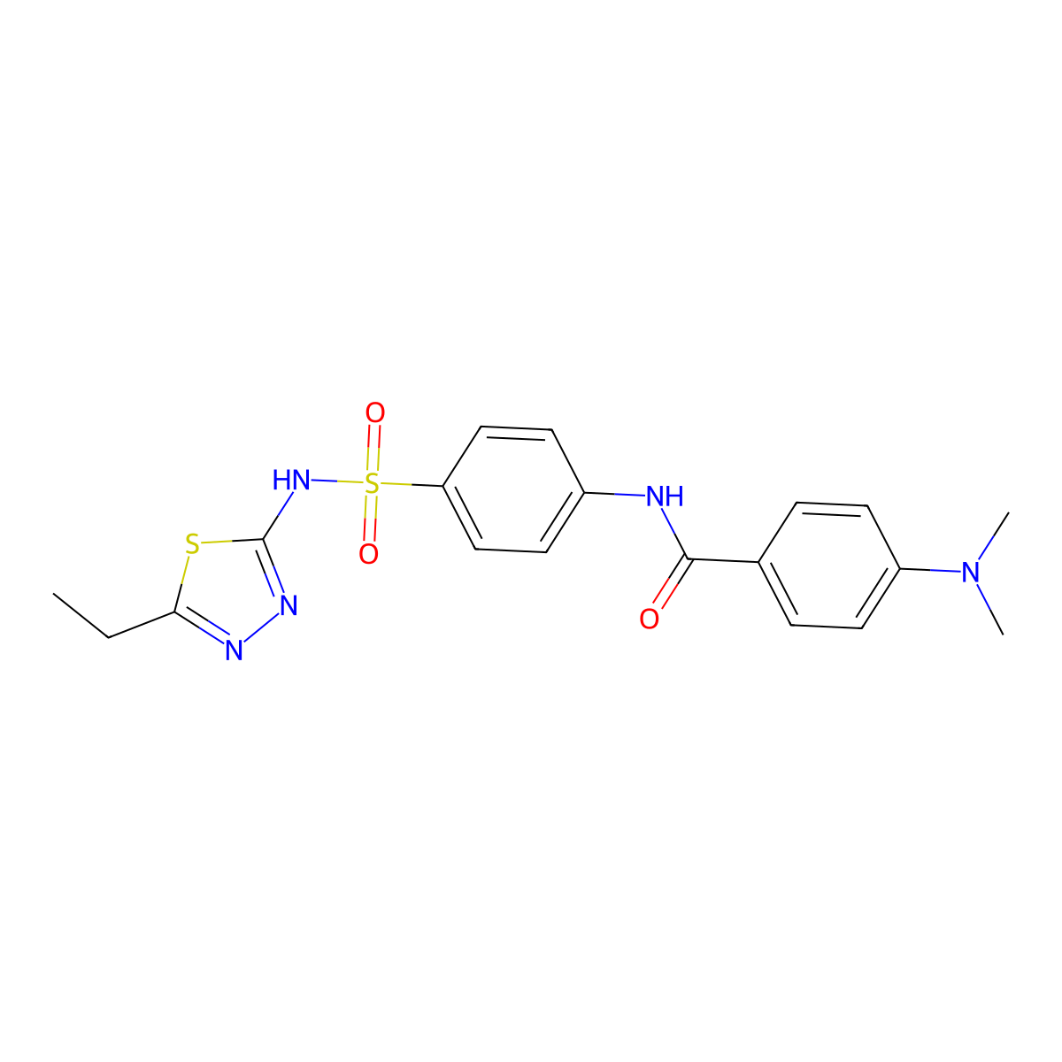 4-(dimethylamino)-N-{4-[(5-ethyl-1,3,4-thiadiazol-2-yl)sulfamoyl]phenyl}benzamide molecular structure, CAS 453579-28-7