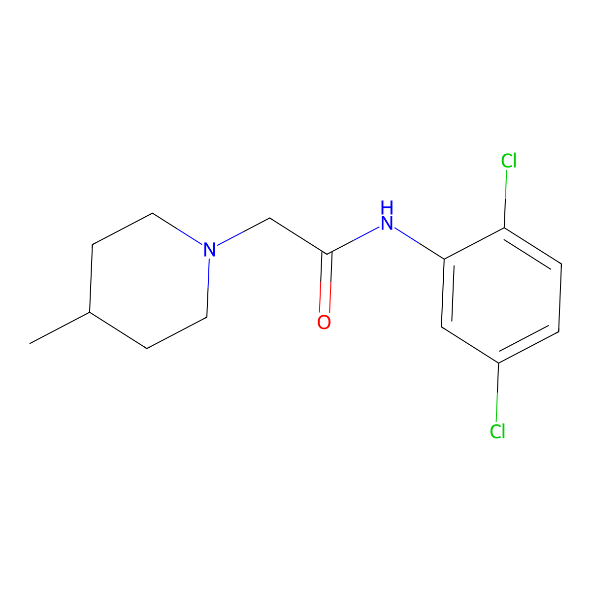 N-(2,5-dichlorophenyl)-2-(4-methyl-1-piperidinyl)acetamide molecular structure, CAS 453581-36-7