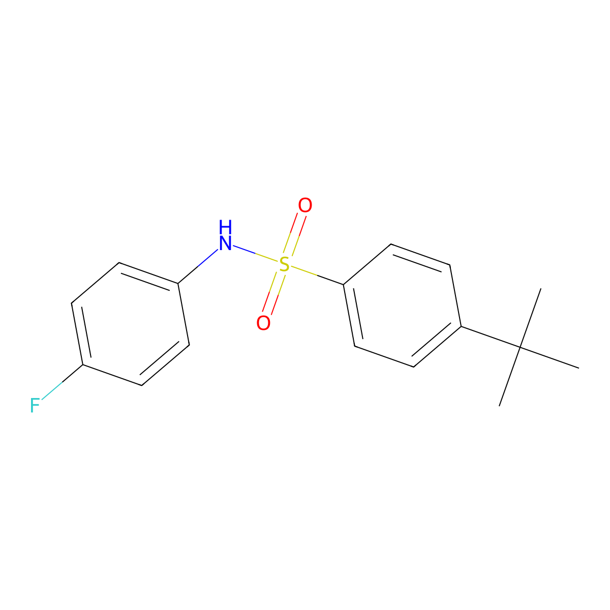 4-tert-butyl-N-(4-fluorophenyl)benzenesulfonamide molecular structure, CAS 453581-48-1