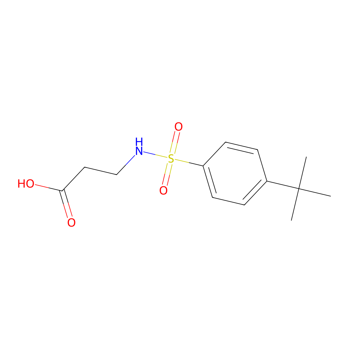 3-(4-Tert-butylbenzenesulfonamido)propanoic acid molecular structure, CAS 453581-51-6
