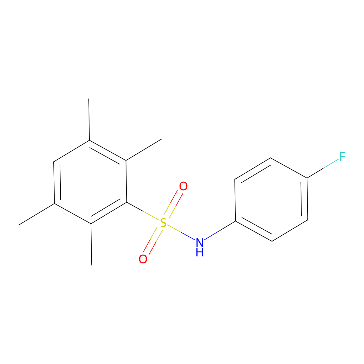 (4-Fluorophenyl)[(2,3,5,6-tetramethylphenyl)sulfonyl]amine molecular structure, CAS 453581-54-9