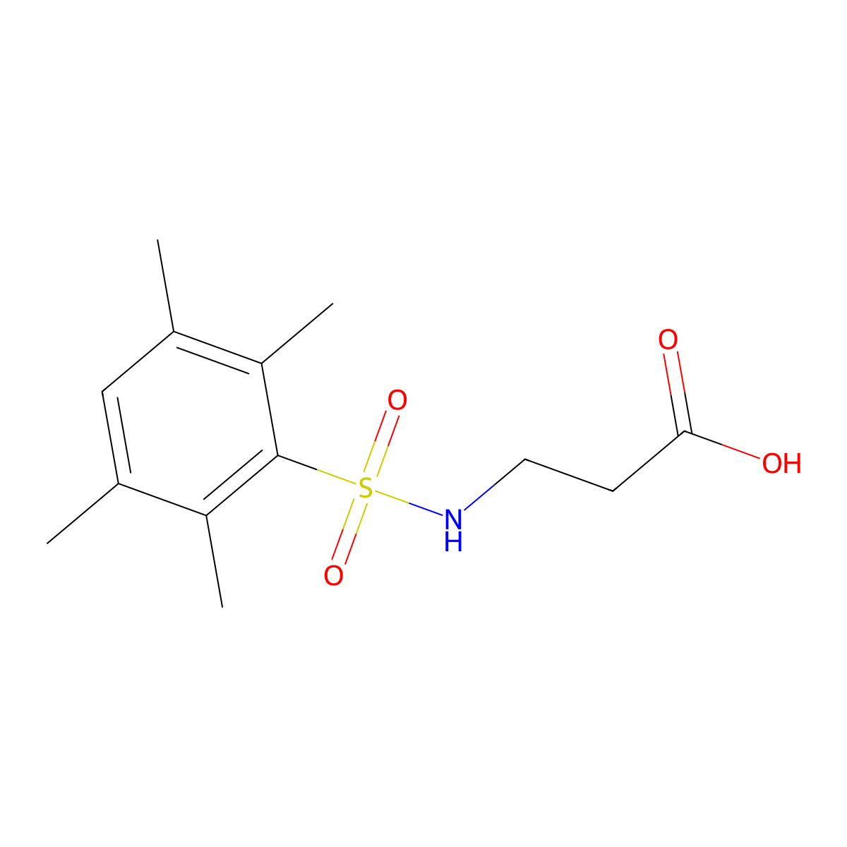 3-{[(2,3,5,6-Tetramethylphenyl)sulfonyl]amino}propanoic acid molecular structure, CAS 453581-60-7