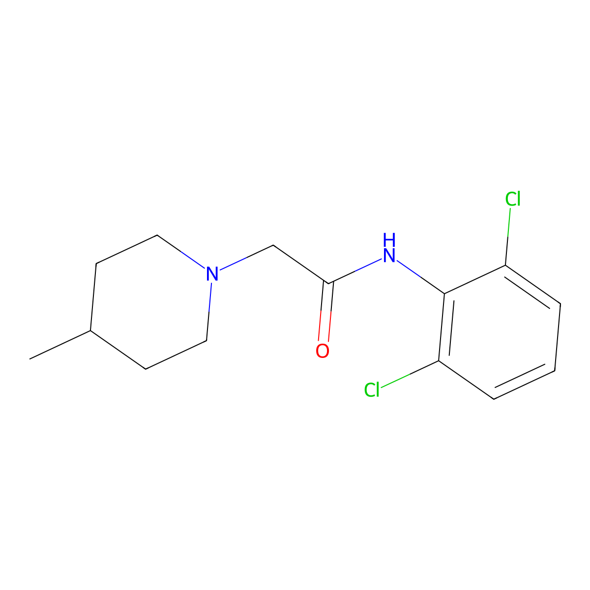 N-(2,6-dichlorophenyl)-2-(4-methyl-1-piperidinyl)acetamide molecular structure, CAS 453582-04-2