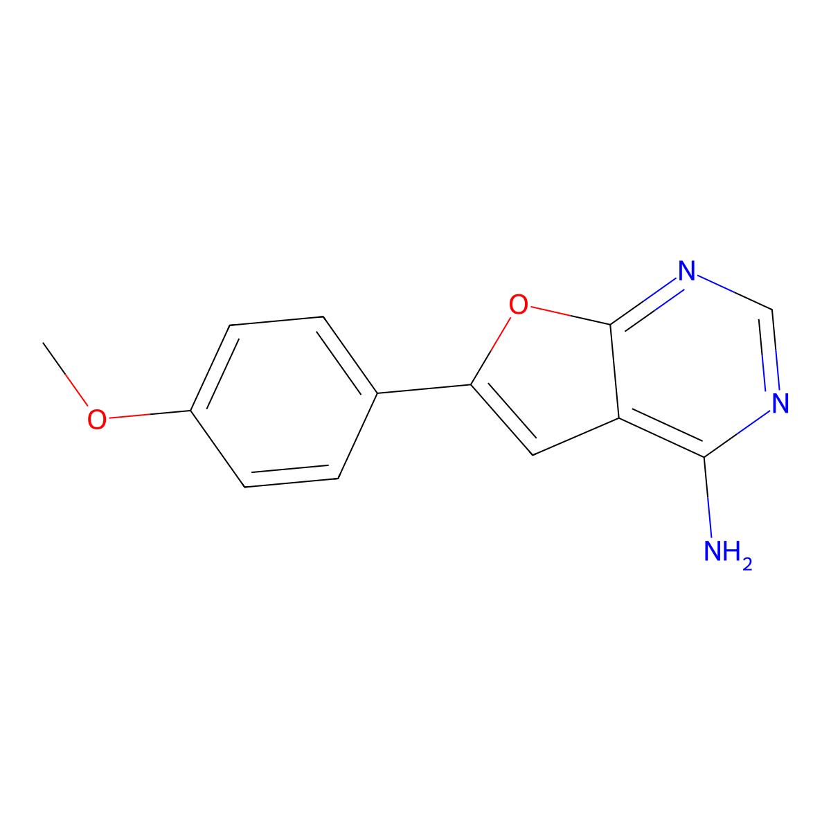 6-(4-Methoxyphenyl)furo[2,3-d]pyrimidin-4-amine molecular structure, CAS 453590-24-4