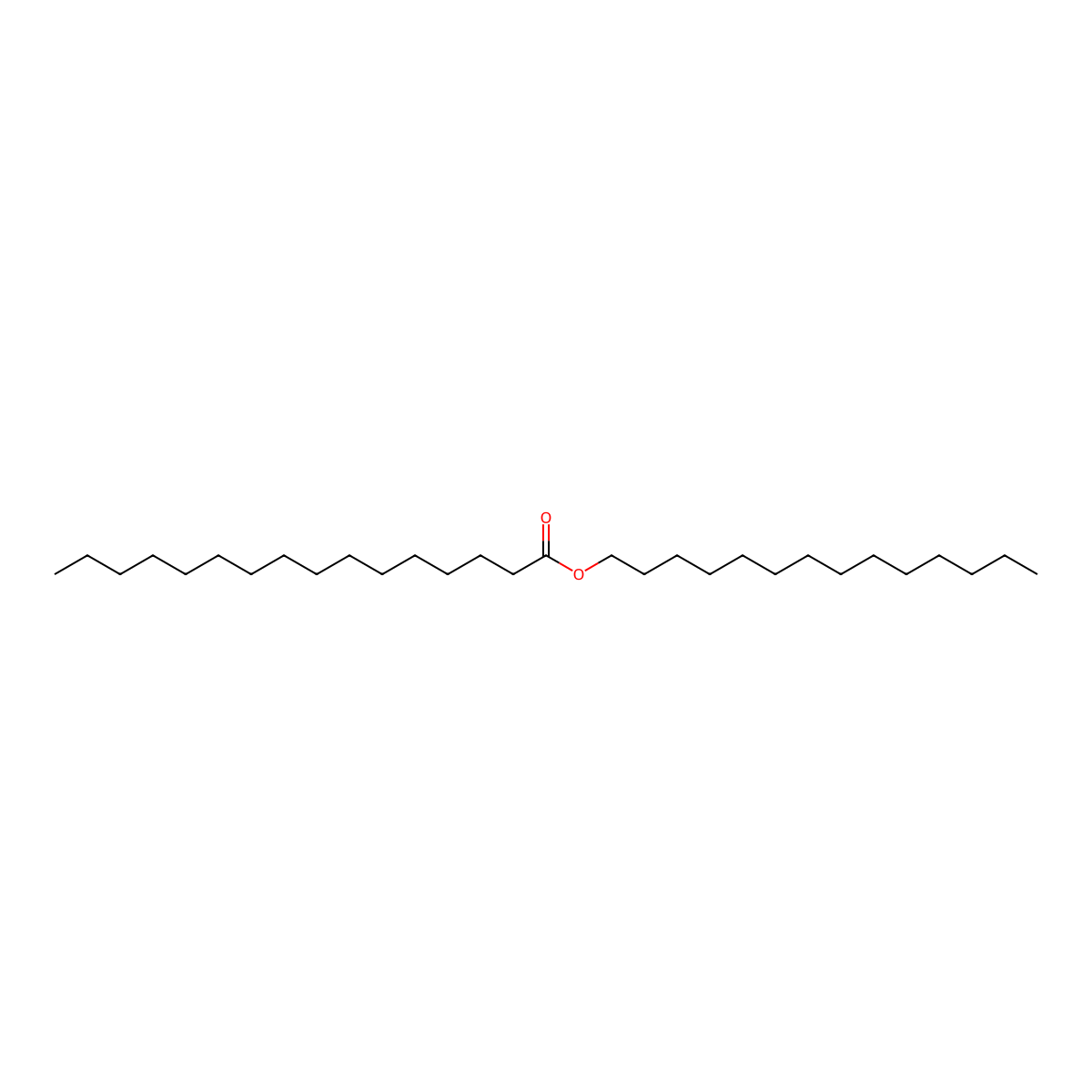 Myristyl palmitate molecular structure, CAS 4536-26-9