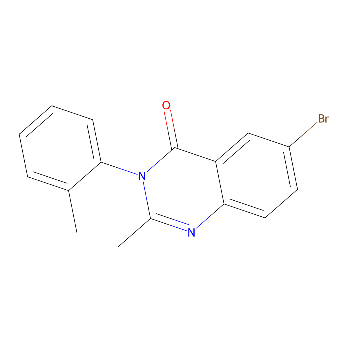 6-Bromo-2-methyl-3-(2-methylphenyl)-4(3H)-quinazolinone molecular structure, CAS 4538-23-2