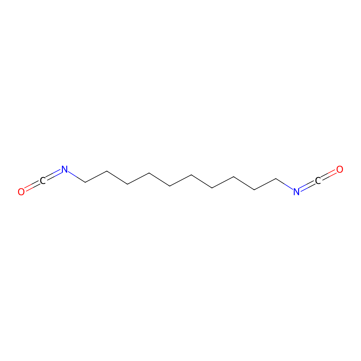 Decamethylene diisocyanate molecular structure, CAS 4538-39-0