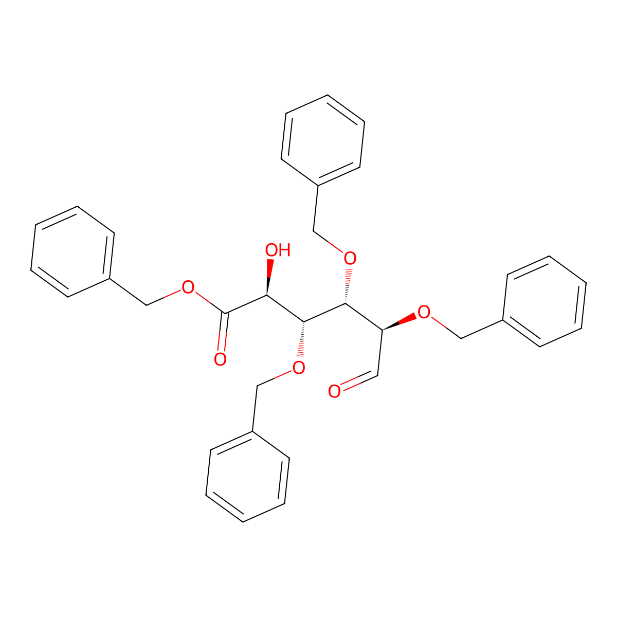 Benzyl 2,3,4-tri-O-benzyl-D-glucopyranosyluronate molecular structure, CAS 4539-78-0