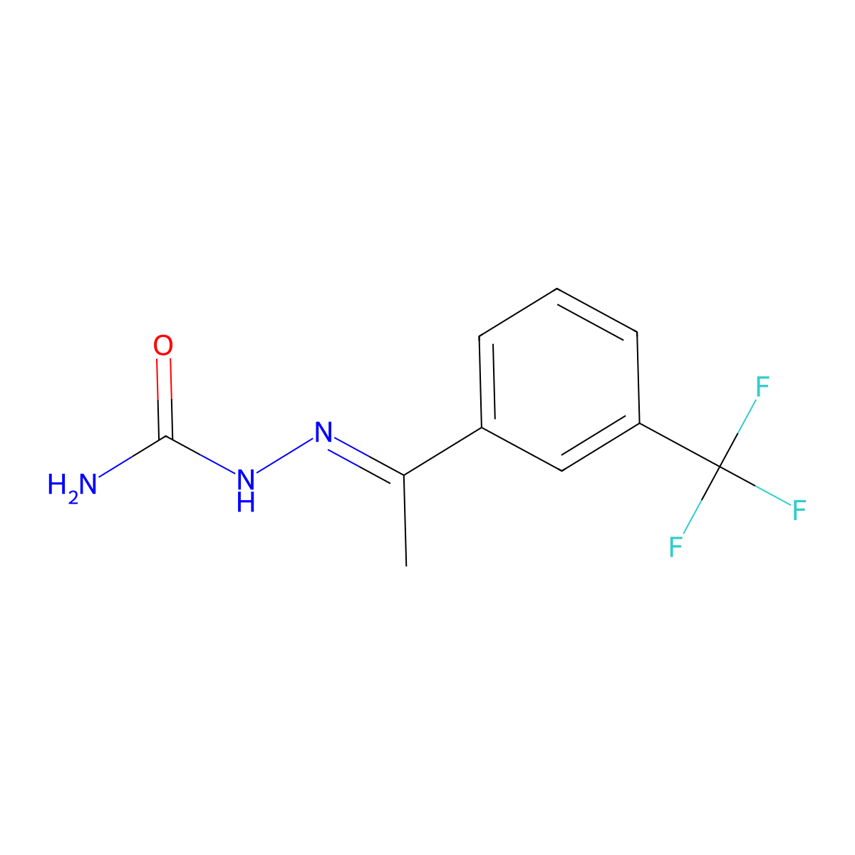 2-(1-(3-(Trifluoromethyl)phenyl)ethylidene)hydrazinecarboxamide molecular structure, CAS 454-05-7