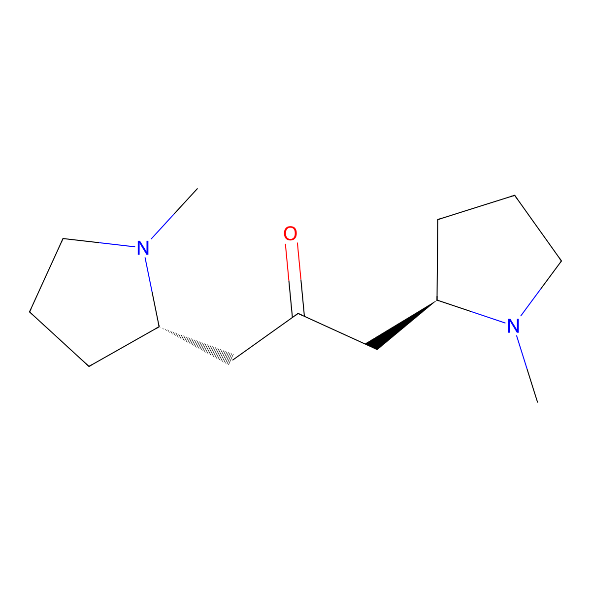 Cuscohygrine molecular structure, CAS 454-14-8