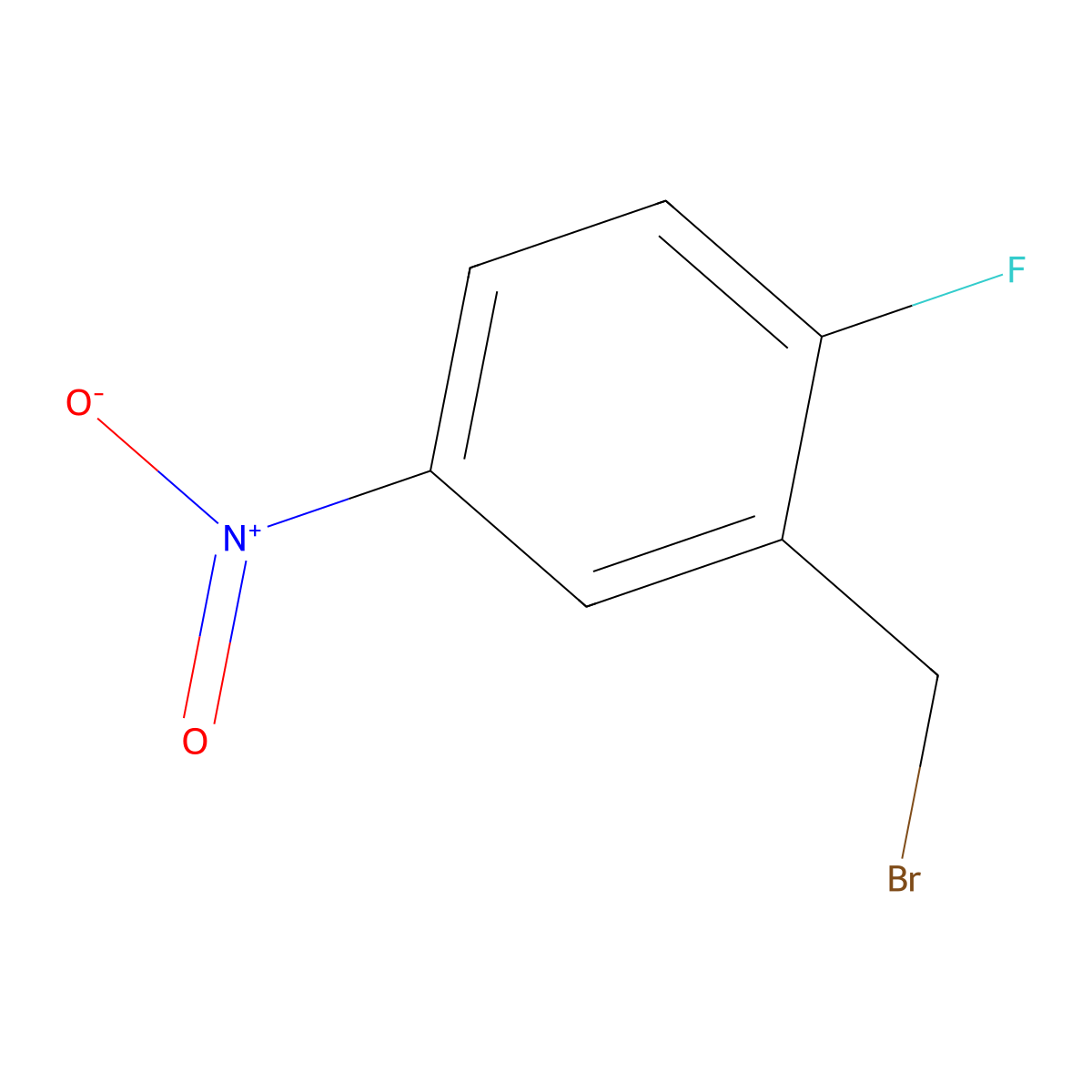 2-(Bromomethyl)-1-fluoro-4-nitrobenzene molecular structure, CAS 454-15-9