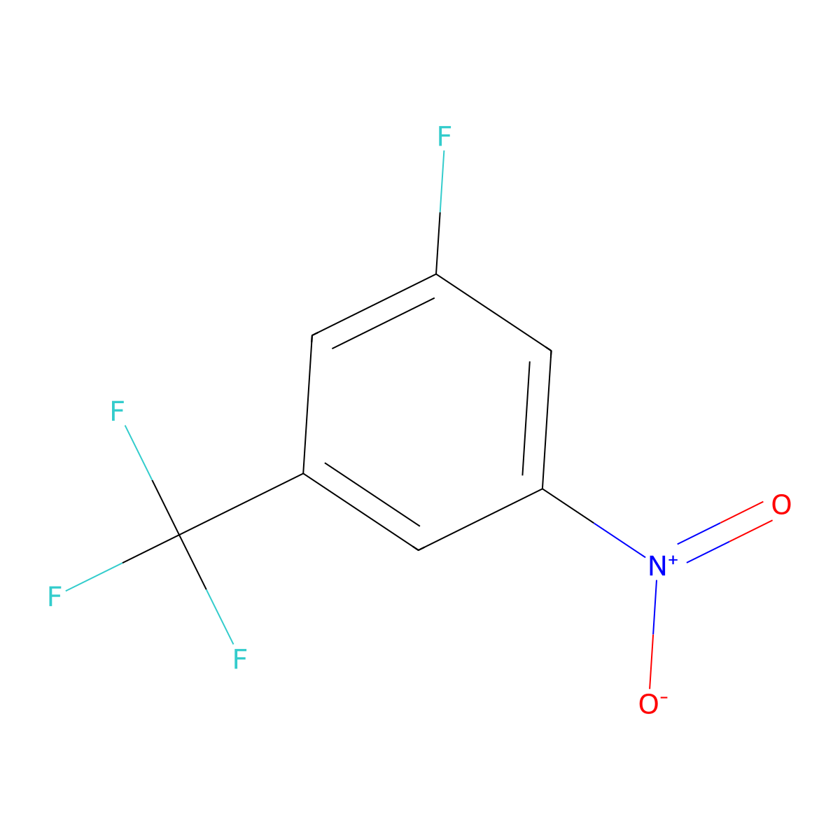 1-Fluoro-3-nitro-5-(trifluoromethyl)benzene molecular structure, CAS 454-73-9