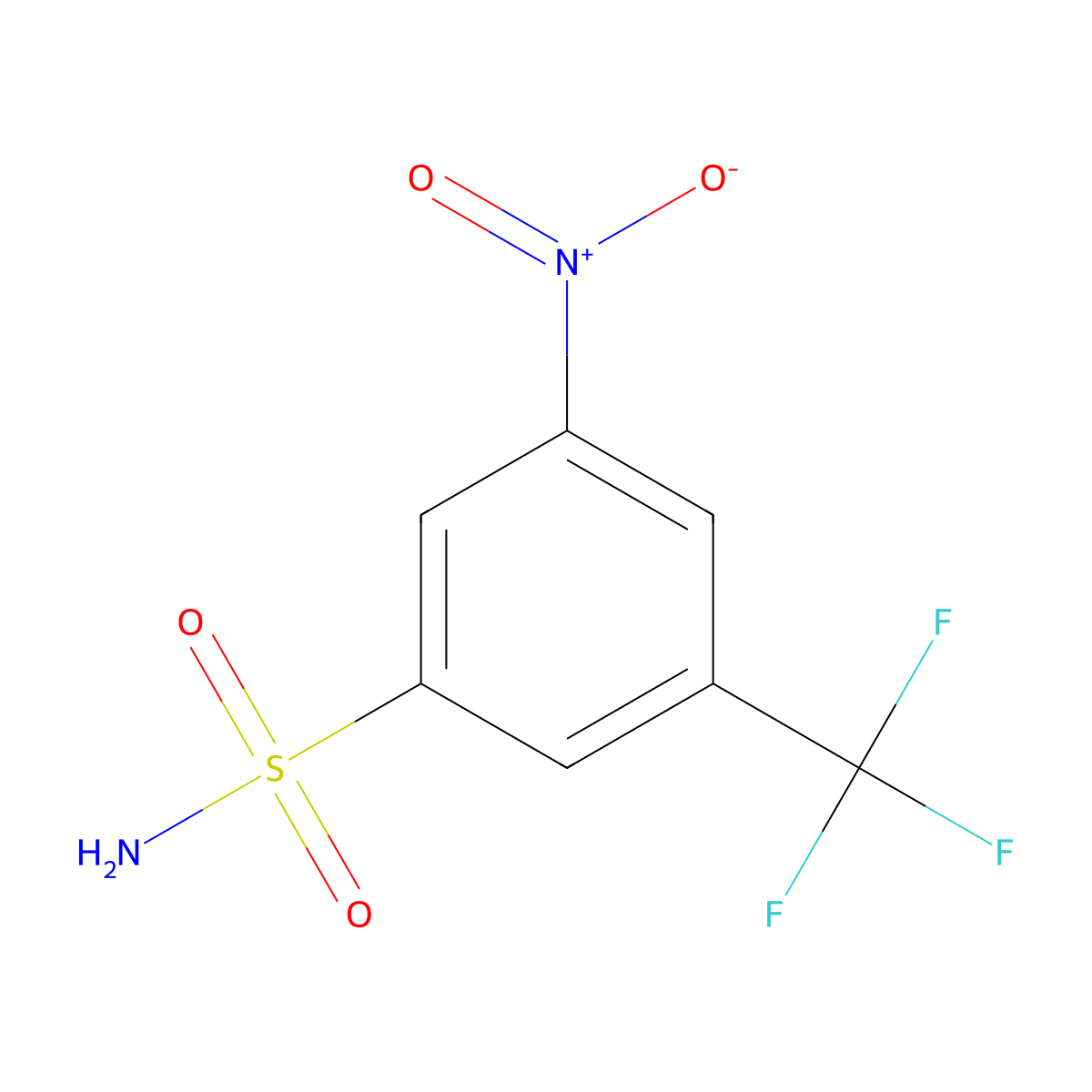 3-Nitro-5-(trifluoromethyl)benzenesulfonamide molecular structure, CAS 454-74-0
