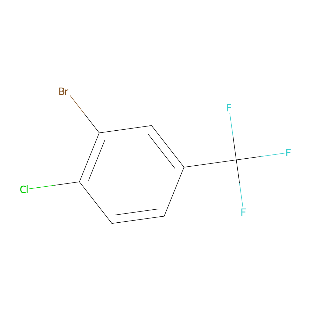 2-Bromo-1-chloro-4-(trifluoromethyl)benzene molecular structure, CAS 454-78-4