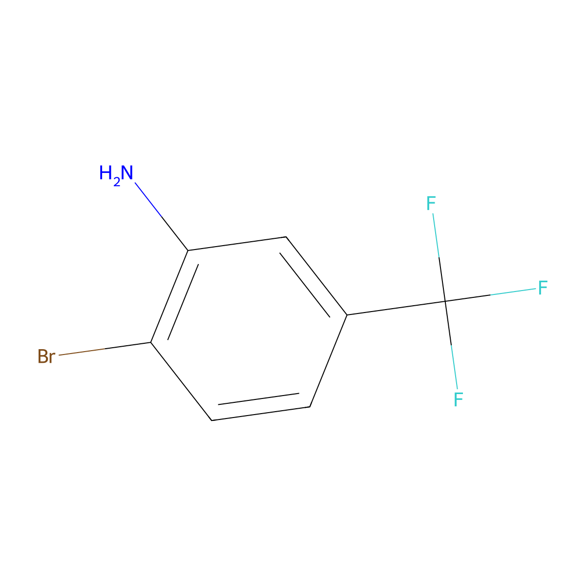 2-Bromo-5-(trifluoromethyl)benzenamine molecular structure, CAS 454-79-5