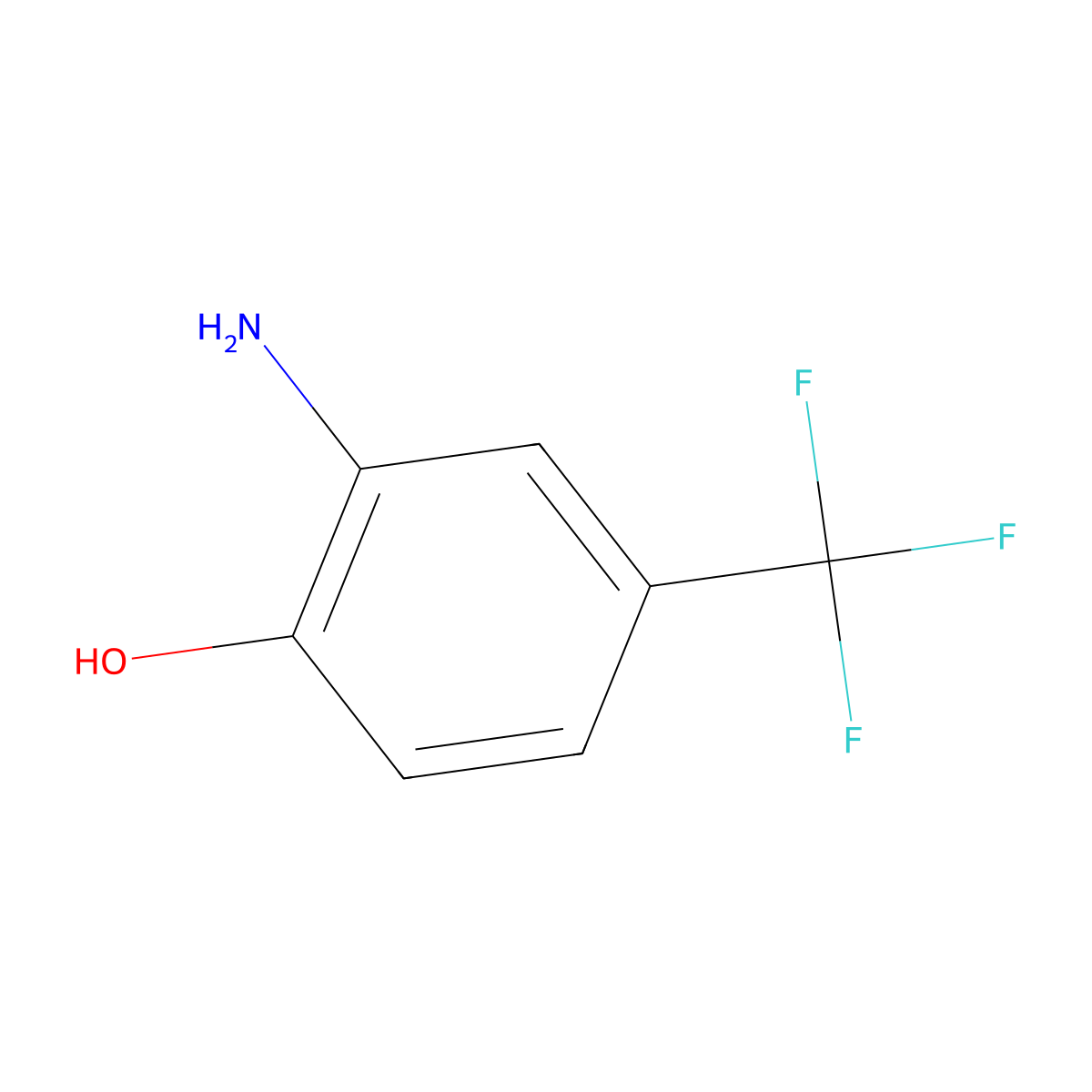 2-Amino-4-(trifluoromethyl)phenol molecular structure, CAS 454-81-9