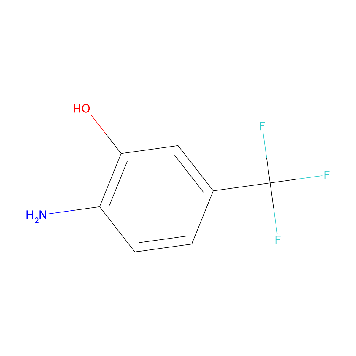 2-Amino-5-(trifluoromethyl)phenol molecular structure, CAS 454-82-0