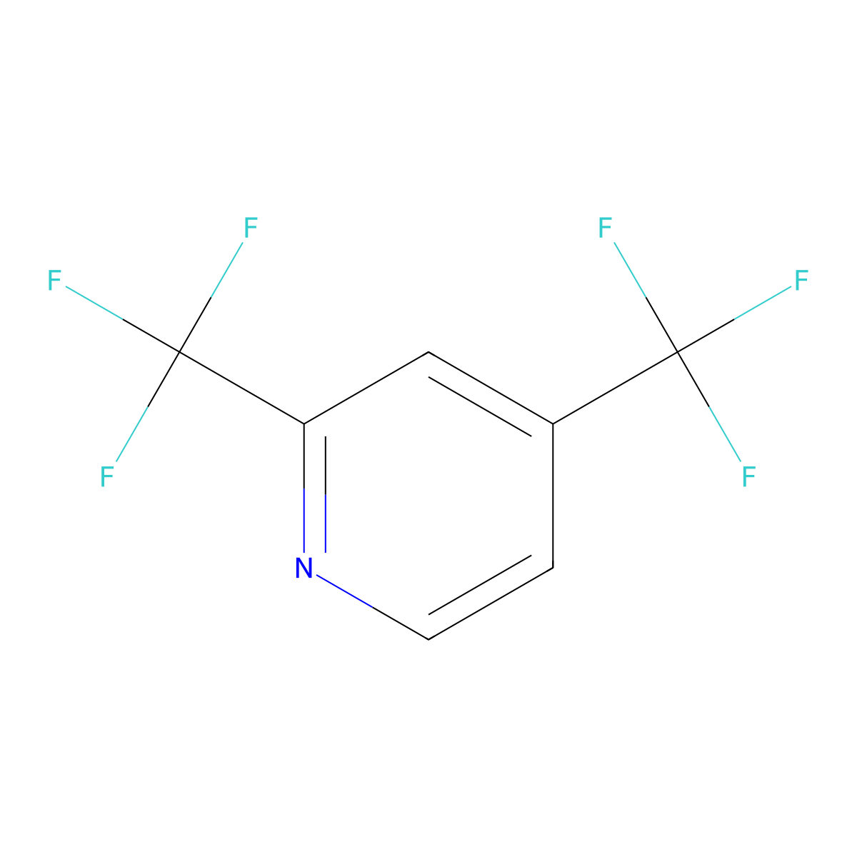 2,4-Bis(trifluoromethyl)pyridine molecular structure, CAS 454-99-9