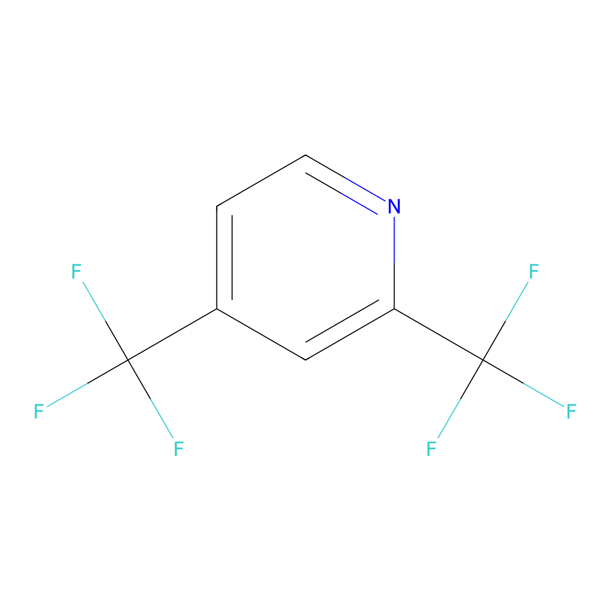2,4-Bis(trifluoromethyl)pyridine molecular structure, CAS 454-99-9