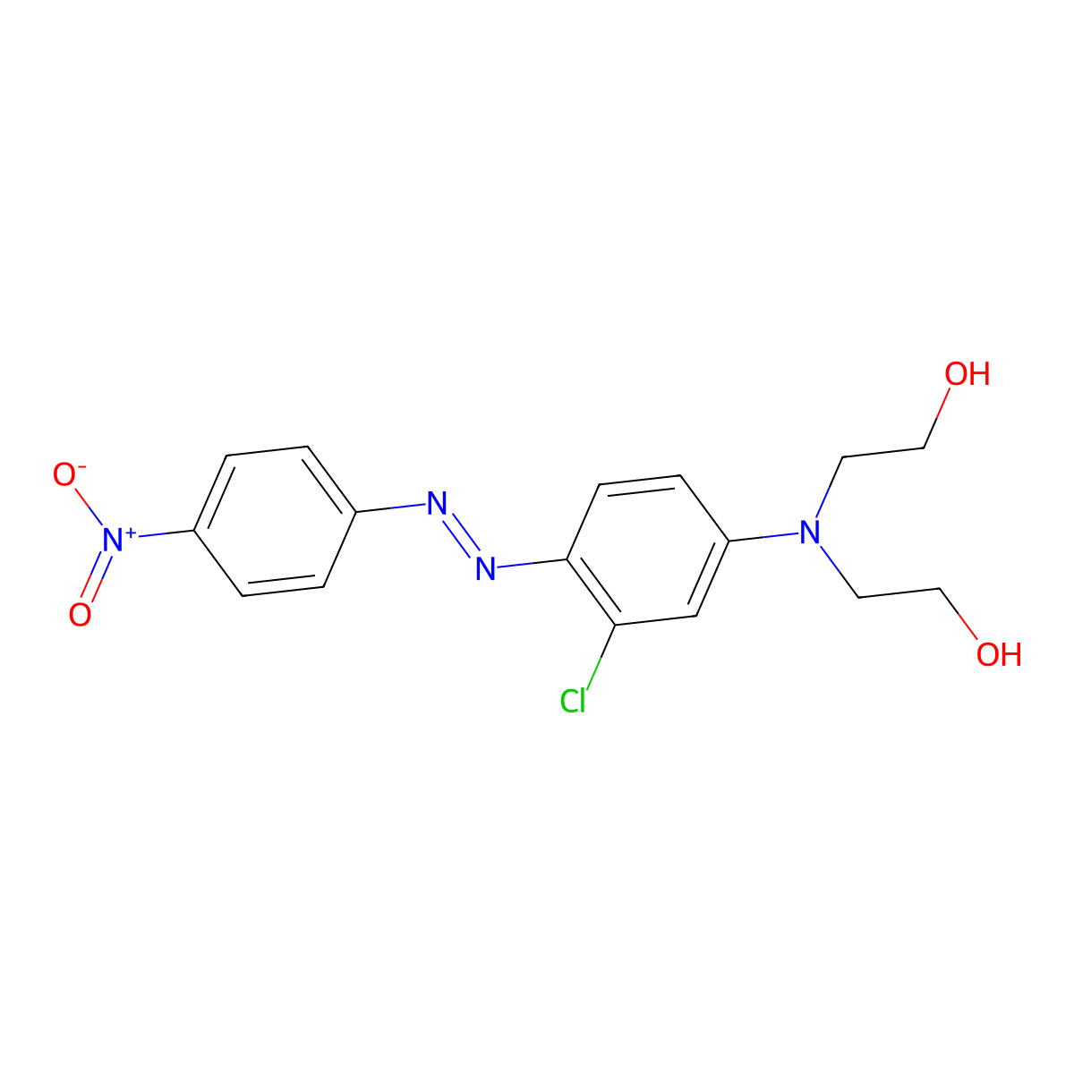 2,2'-((3-Chloro-4-((4-nitrophenyl)azo)phenyl)imino)bisethanol molecular structure, CAS 4540-00-5