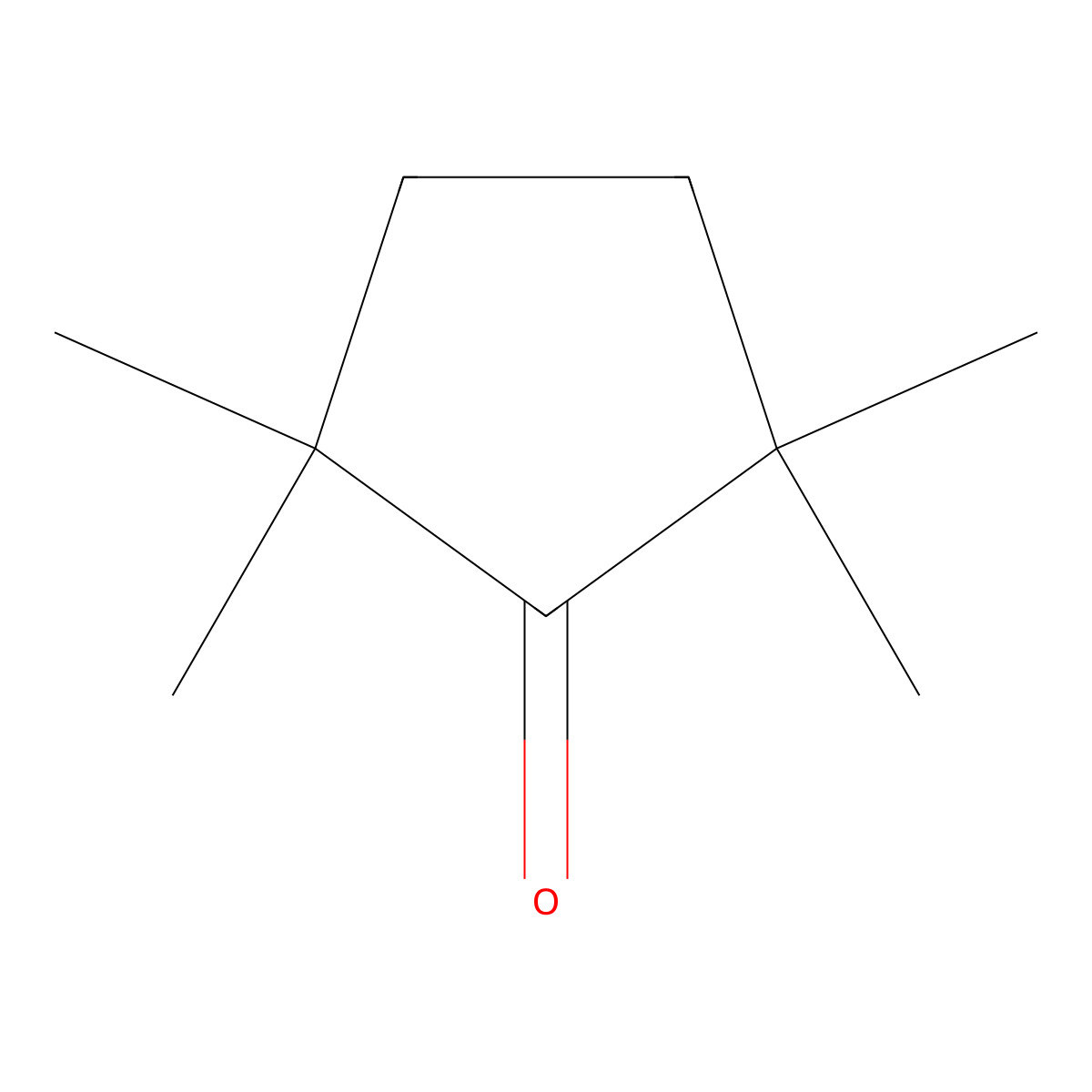 2,2,5,5,-Tetramethylcyclopentanone molecular structure, CAS 4541-35-9