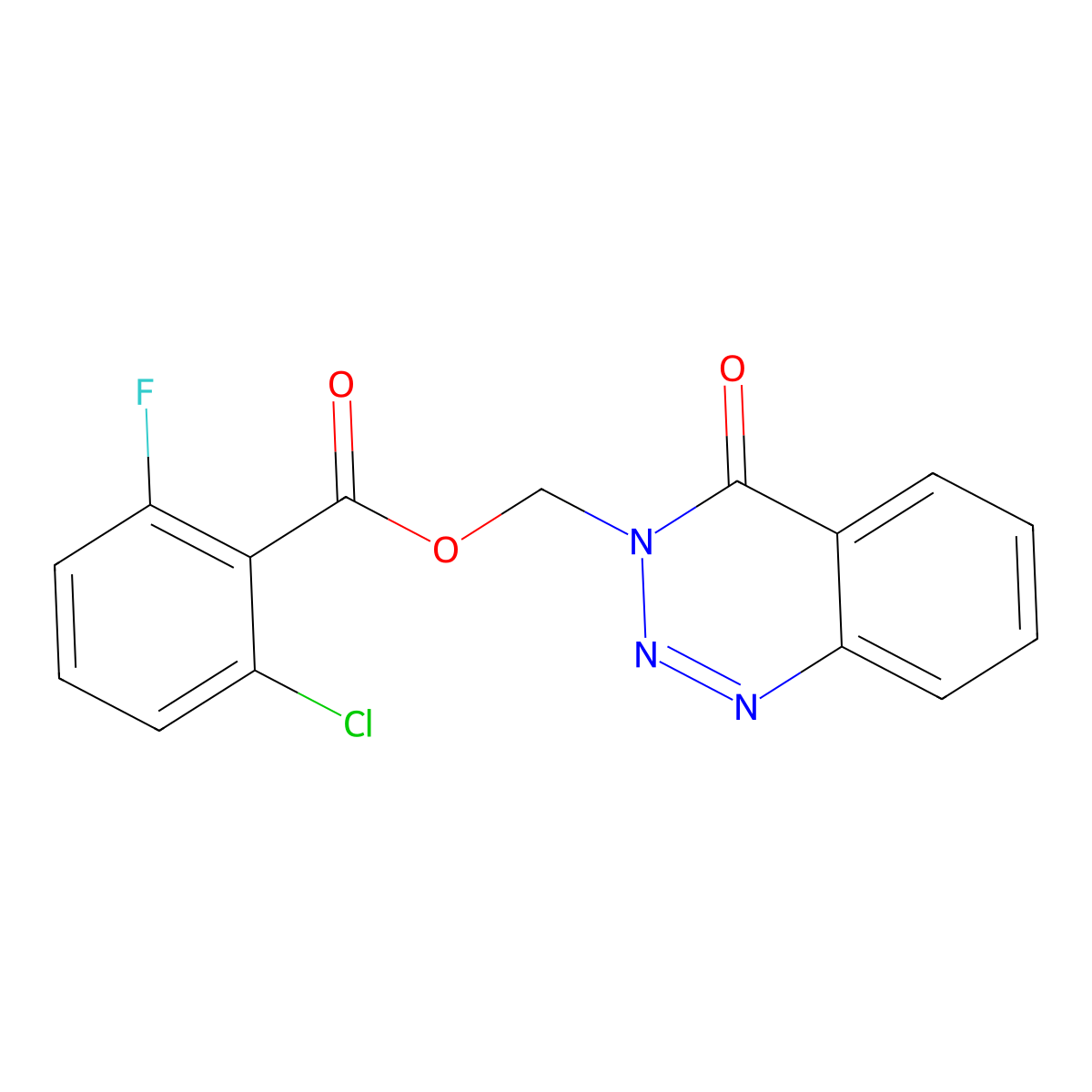 (4-oxobenzo[d][1,2,3]triazin-3(4H)-yl)methyl 2-chloro-6-fluorobenzoate molecular structure, CAS 454176-80-8