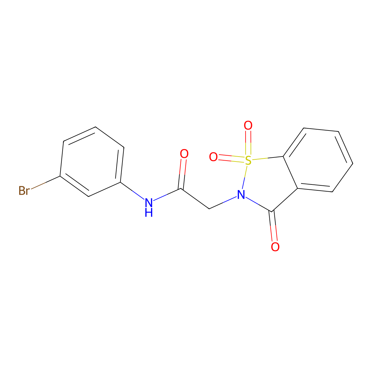 N-(3-bromophenyl)-2-(1,1-dioxido-3-oxo-1,2-benzisothiazol-2(3H)-yl)acetamide molecular structure, CAS 454177-59-4