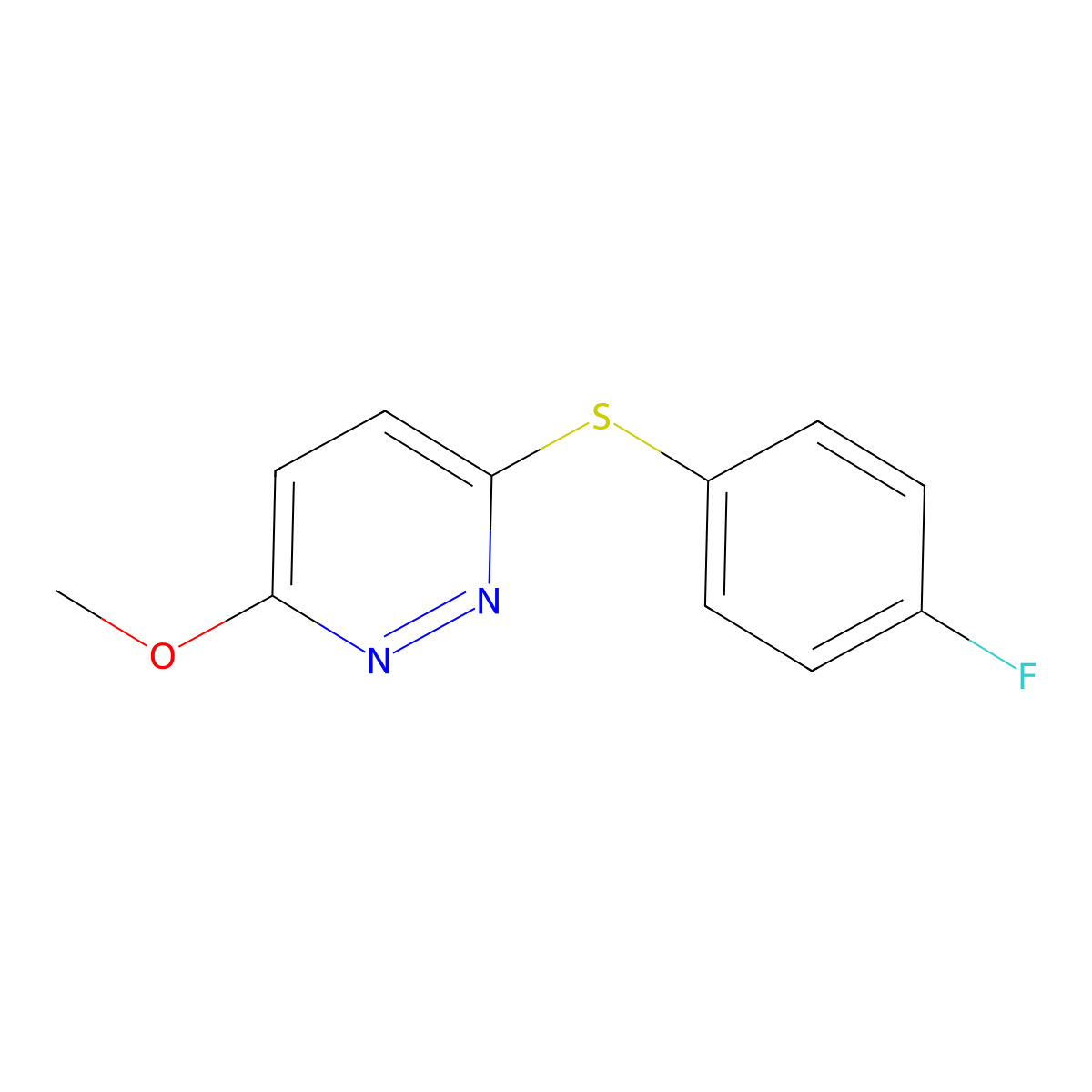 3-(4-Fluoro-phenylsulfanyl)-6-methoxy-pyridazine molecular structure, CAS 454182-08-2