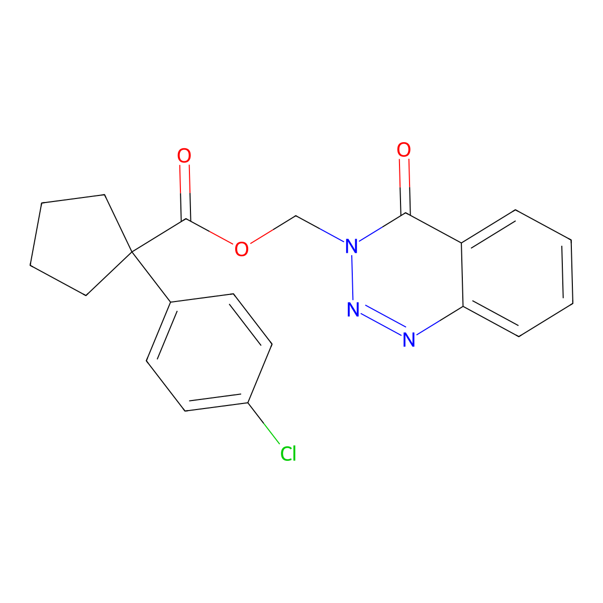 (4-oxobenzo[d][1,2,3]triazin-3(4H)-yl)methyl 1-(4-chlorophenyl)cyclopentanecarboxylate molecular structure, CAS 454188-36-4