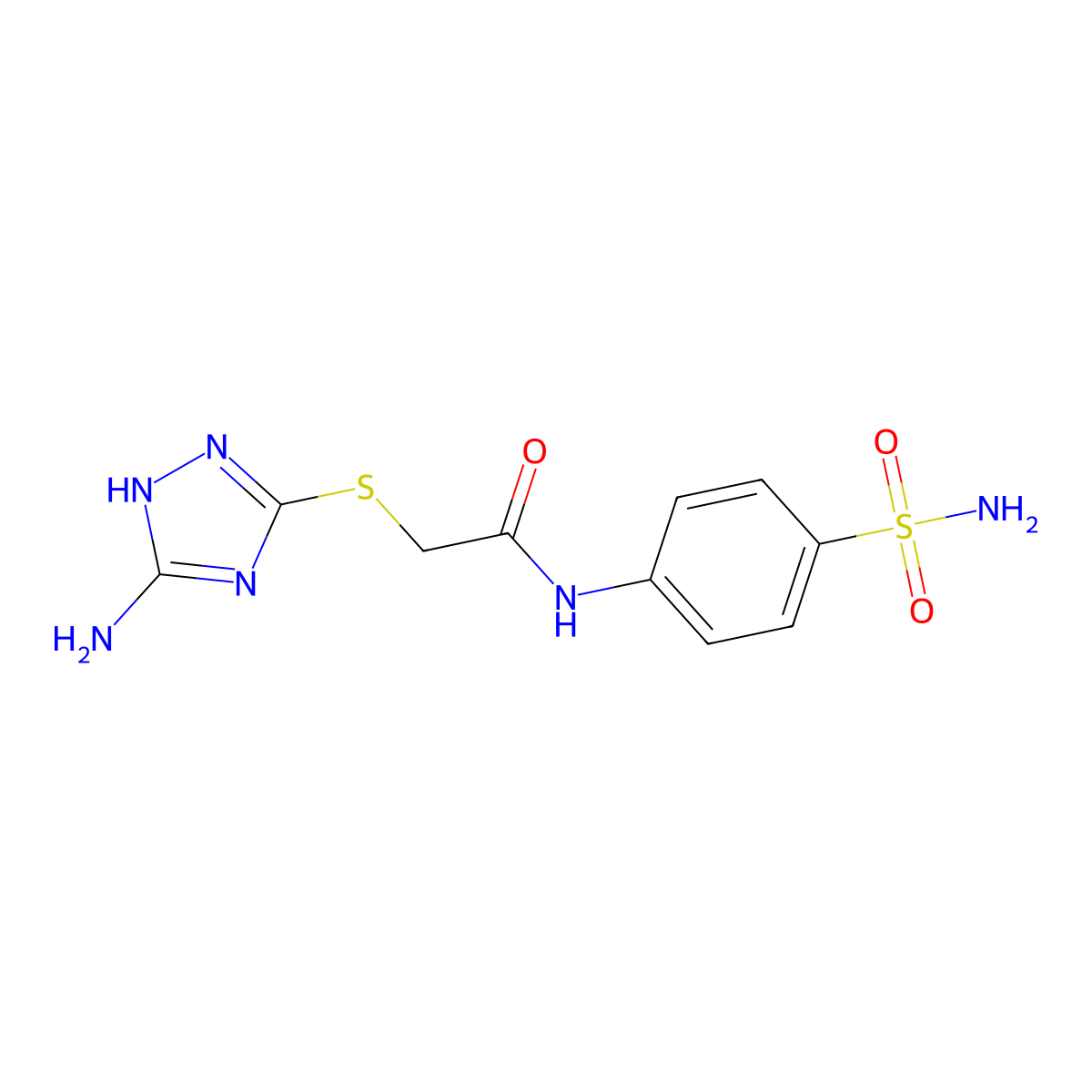 2-[(5-amino-1H-1,2,4-triazol-3-yl)sulfanyl]-N-(4-sulfamoylphenyl)acetamide molecular structure, CAS 454189-71-0