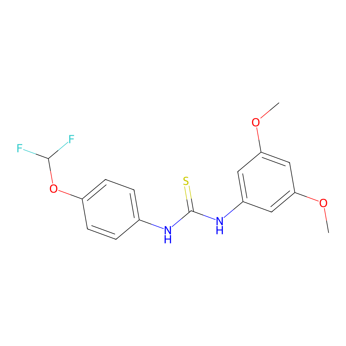 1-[4-(Difluoromethoxy)phenyl]-3-(3,5-dimethoxyphenyl)thiourea molecular structure, CAS 454192-00-8
