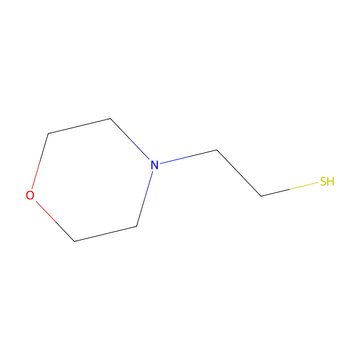 4-Morpholineethanethiol molecular structure, CAS 4542-46-5
