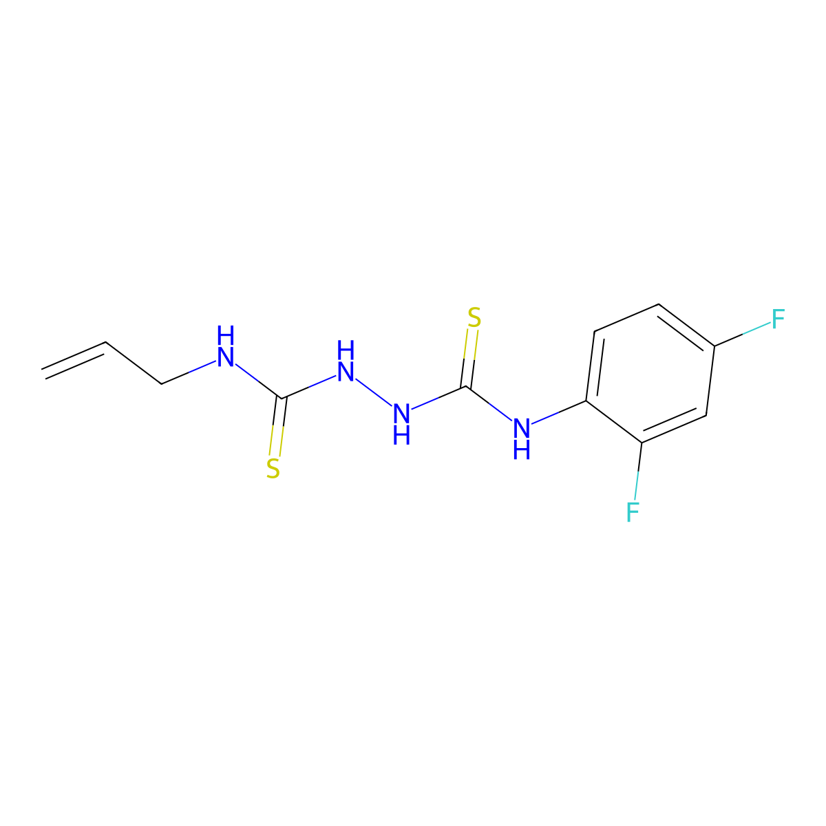 1-(2,4-Difluorophenyl)-3-(prop-2-enylcarbamothioylamino)thiourea molecular structure, CAS 454202-25-6