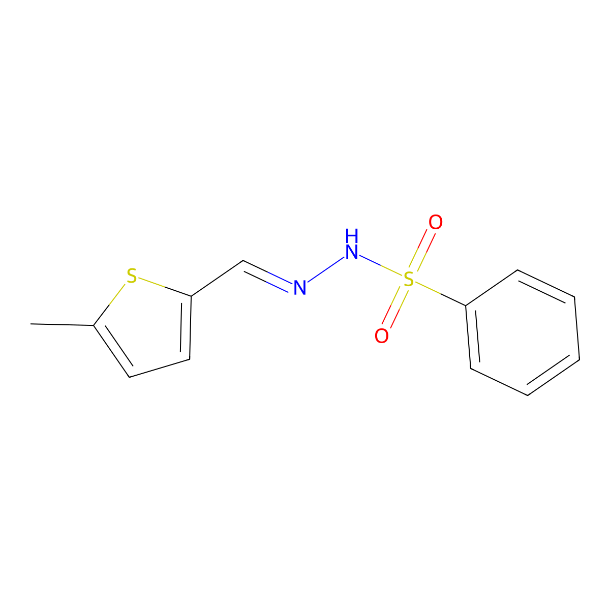 N'-[(E)-(5-methylthiophen-2-yl)methylidene]benzenesulfonohydrazide molecular structure, CAS 454209-61-1