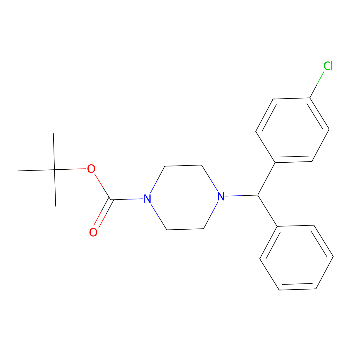 Tert-butyl 4-[(4-chlorophenyl)(phenyl)methyl]piperazine-1-carboxylate molecular structure, CAS 454217-55-1