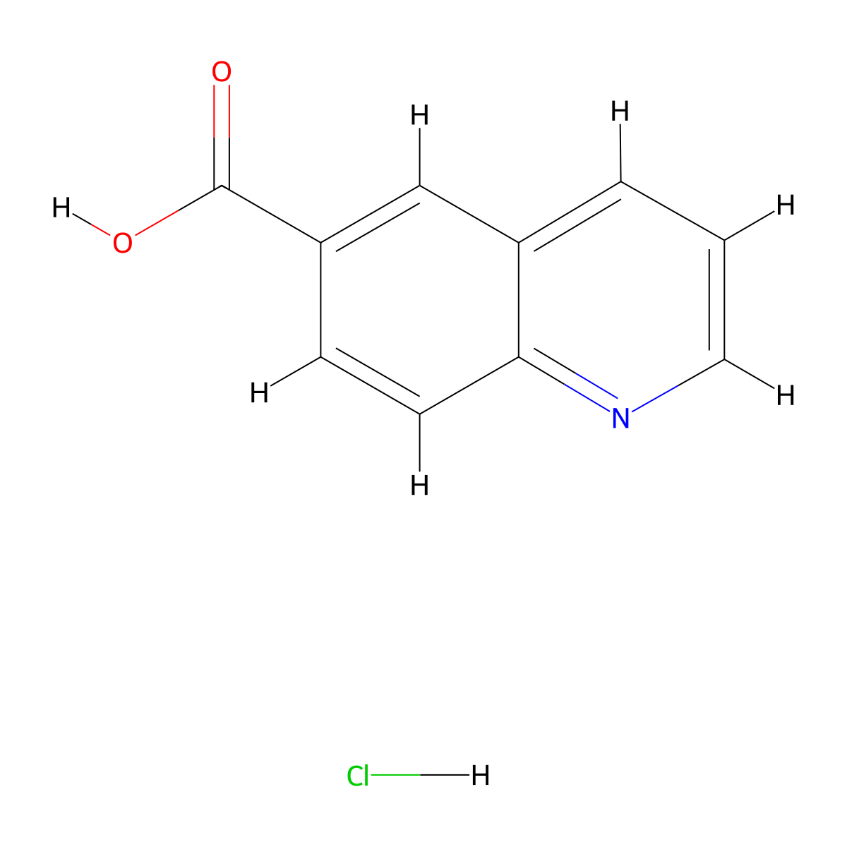 Quinoline-6-carboxylic acid hydrochloride molecular structure, CAS 454218-12-3