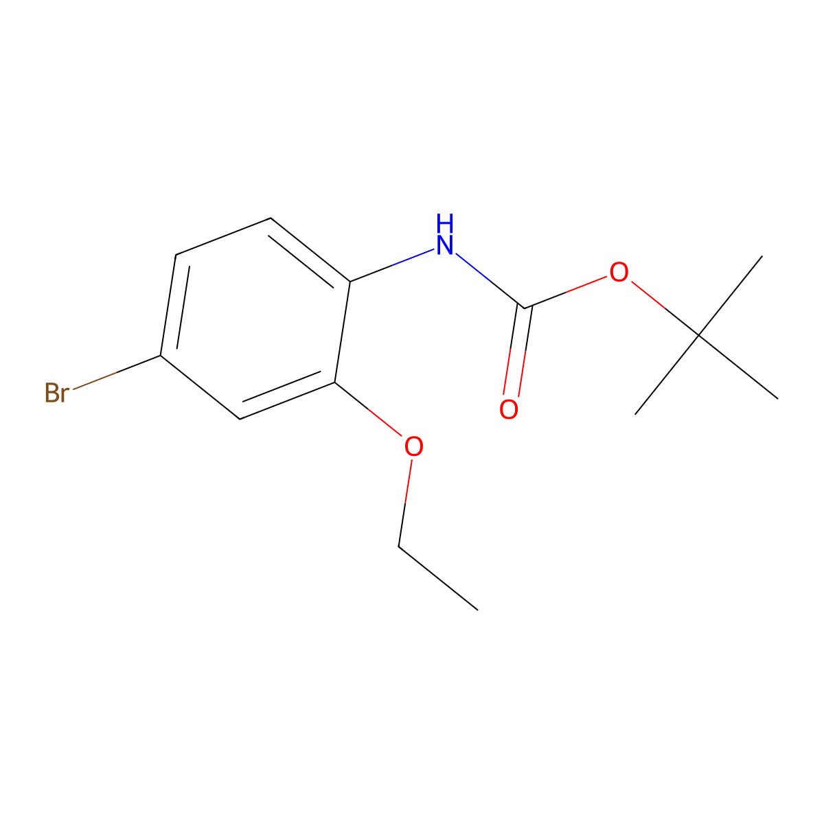 tert-butyl N-(4-bromo-2-ethoxyphenyl)carbamate molecular structure, CAS 454219-80-8