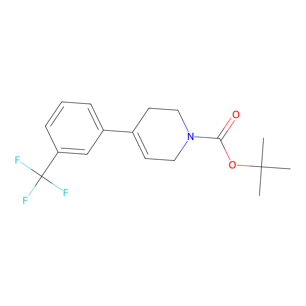 tert-butyl 4-(3-(trifluoromethyl)phenyl)-5,6-dihydropyridine-1(2H)-carboxylate molecular structure, CAS 454228-69-4