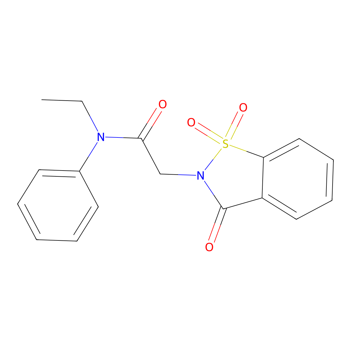 N-ethyl-N-phenyl-2-(1,1,3-trioxo-2,3-dihydro-1lambda6,2-benzothiazol-2-yl)acetamide molecular structure, CAS 454231-01-7