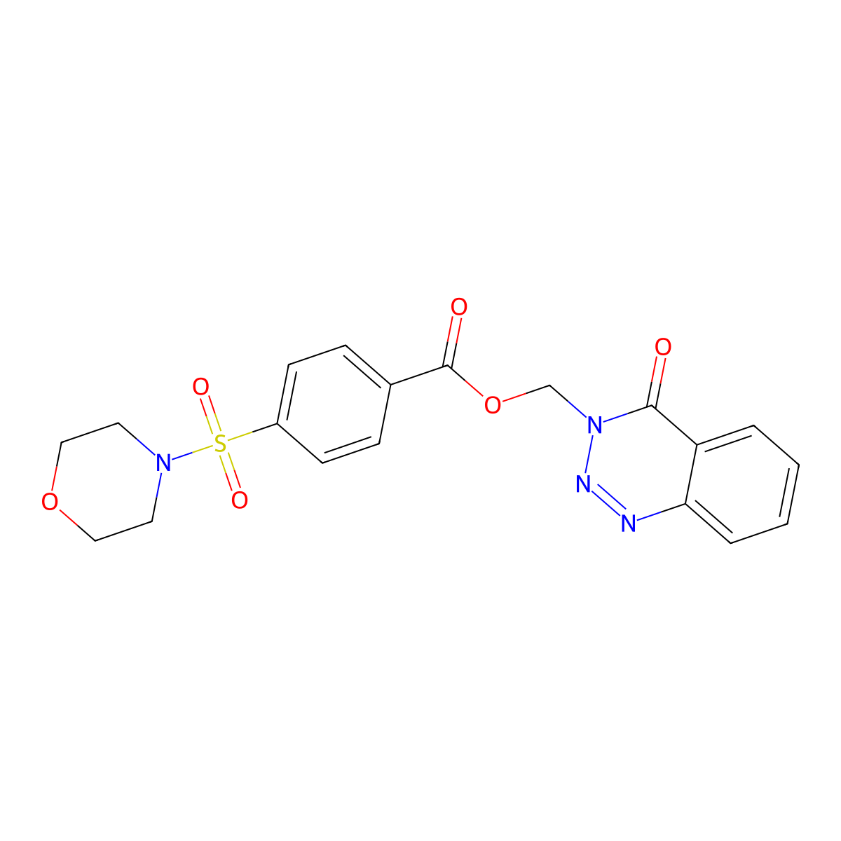 (4-Oxo-1,2,3-benzotriazin-3-yl)methyl 4-morpholin-4-ylsulfonylbenzoate molecular structure, CAS 454231-92-6