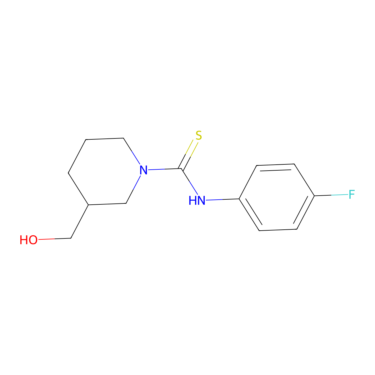 N-(4-fluorophenyl)-3-(hydroxymethyl)piperidine-1-carbothioamide molecular structure, CAS 454231-94-8